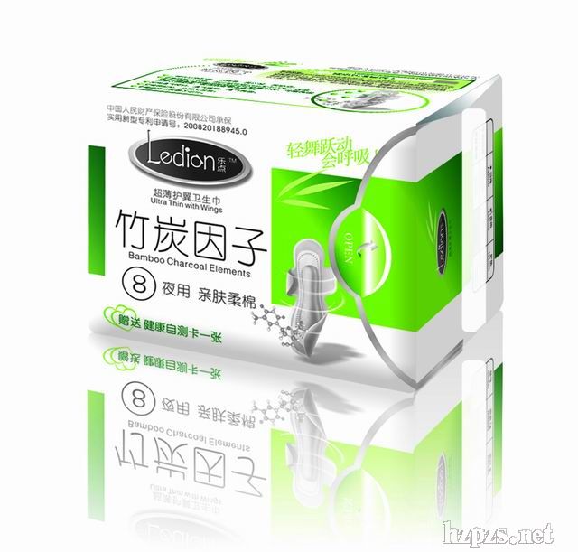 樂(lè)點(diǎn)“竹炭因子”8片夜用衛(wèi)生巾
